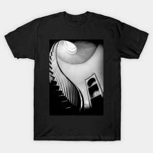 Spiral Staircase Black And White T-Shirt